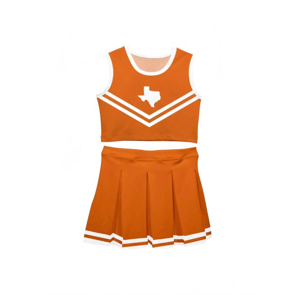 NEW VIVE LA FETE kid's texas cheerleader 2-piece set in orange